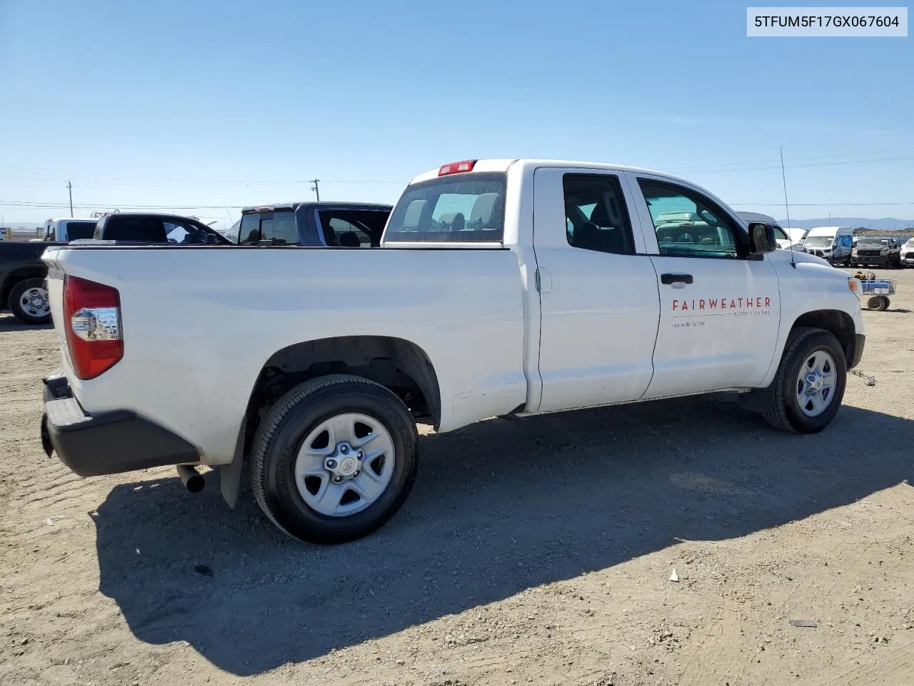 2016 Toyota Tundra Double Cab Sr VIN: 5TFUM5F17GX067604 Lot: 68944284