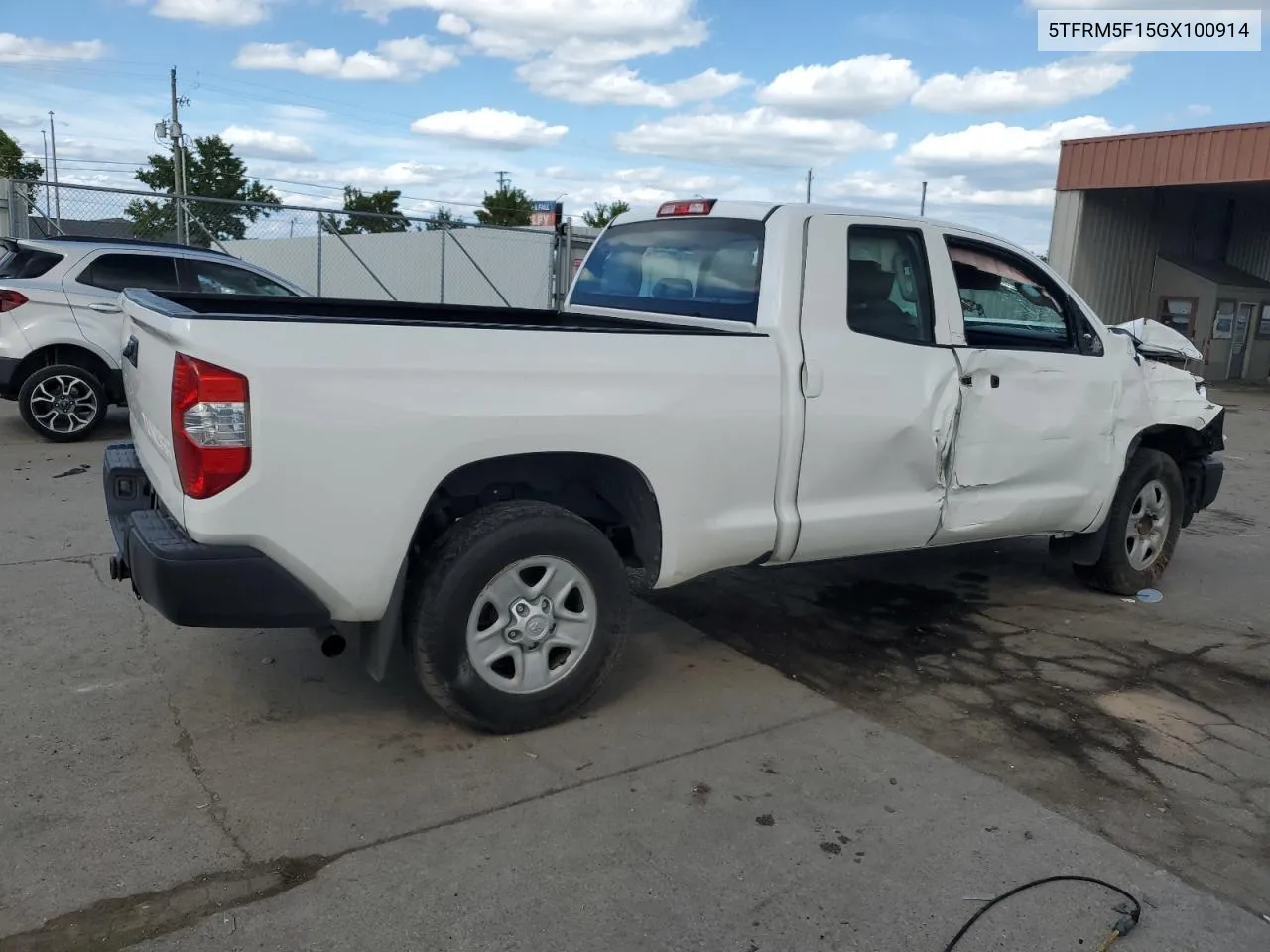 2016 Toyota Tundra Double Cab Sr VIN: 5TFRM5F15GX100914 Lot: 69190454