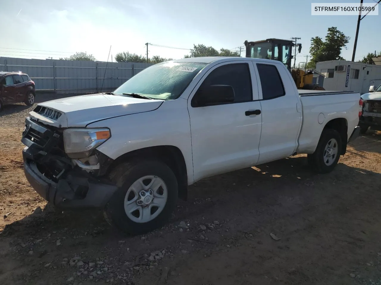 2016 Toyota Tundra Double Cab Sr VIN: 5TFRM5F16GX105989 Lot: 71895424