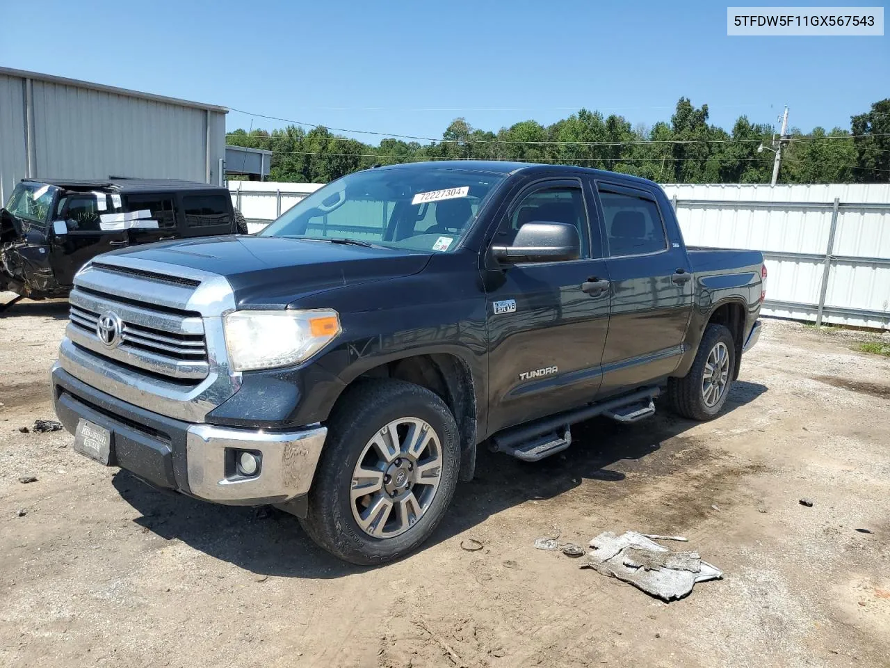 2016 Toyota Tundra Crewmax Sr5 VIN: 5TFDW5F11GX567543 Lot: 72227304