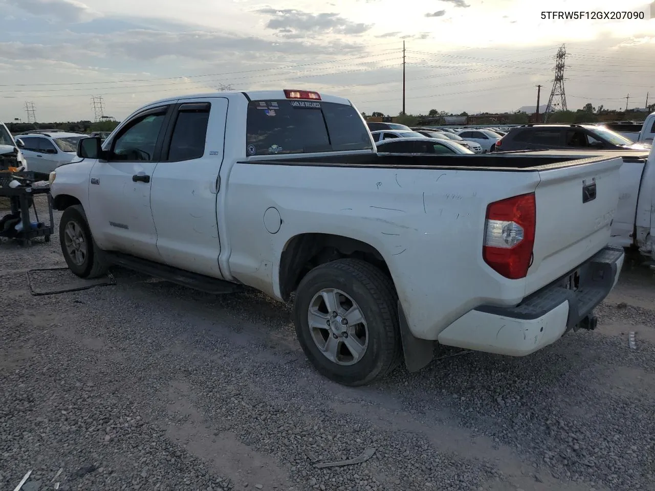 2016 Toyota Tundra Double Cab Sr VIN: 5TFRW5F12GX207090 Lot: 73683594