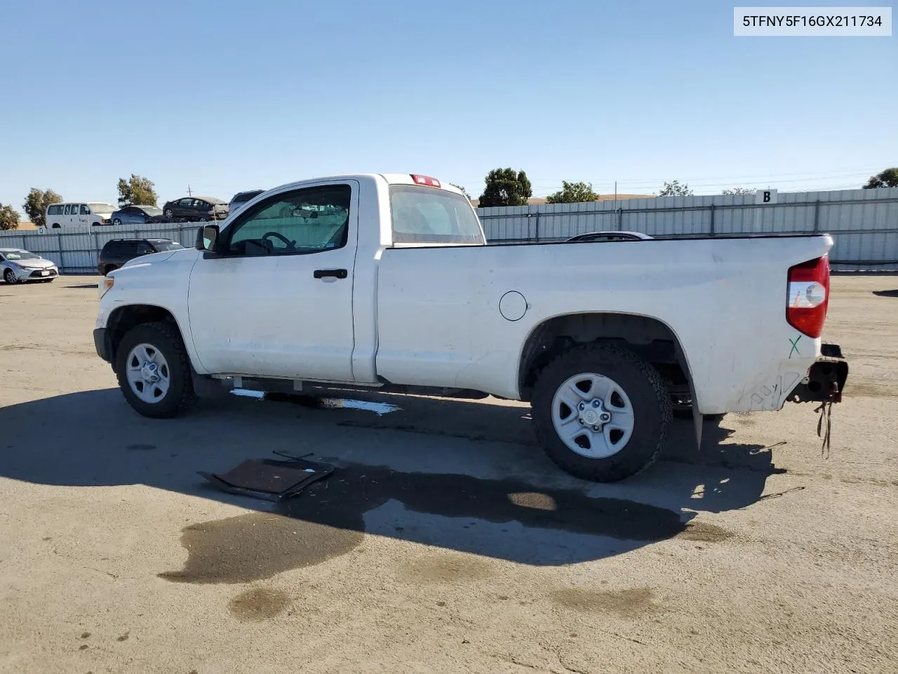 2016 Toyota Tundra Sr VIN: 5TFNY5F16GX211734 Lot: 74691404