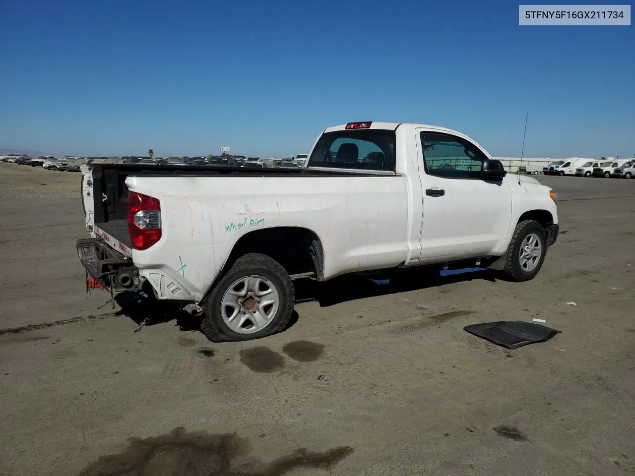 2016 Toyota Tundra Sr VIN: 5TFNY5F16GX211734 Lot: 74691404