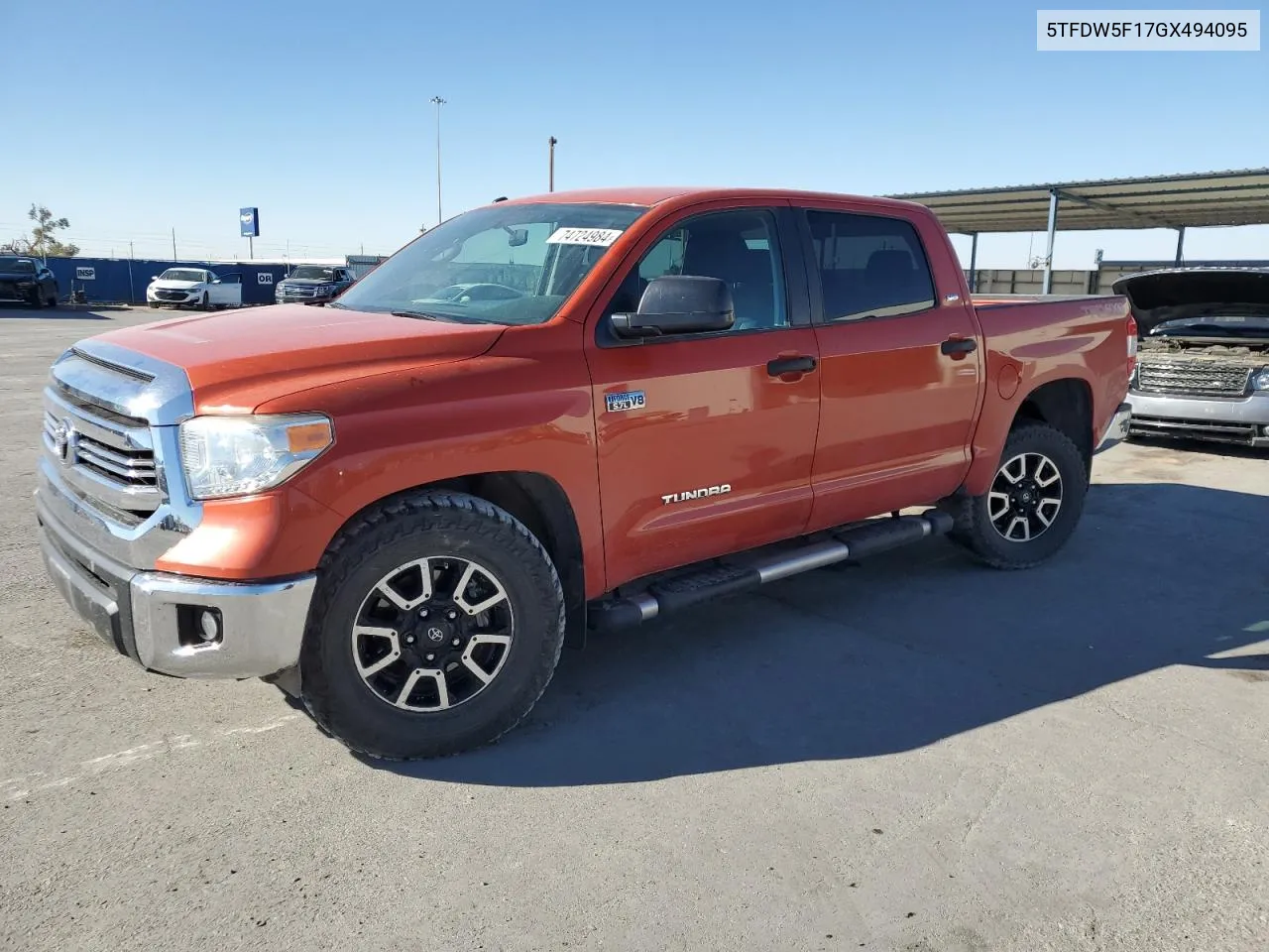 2016 Toyota Tundra Crewmax Sr5 VIN: 5TFDW5F17GX494095 Lot: 74724984