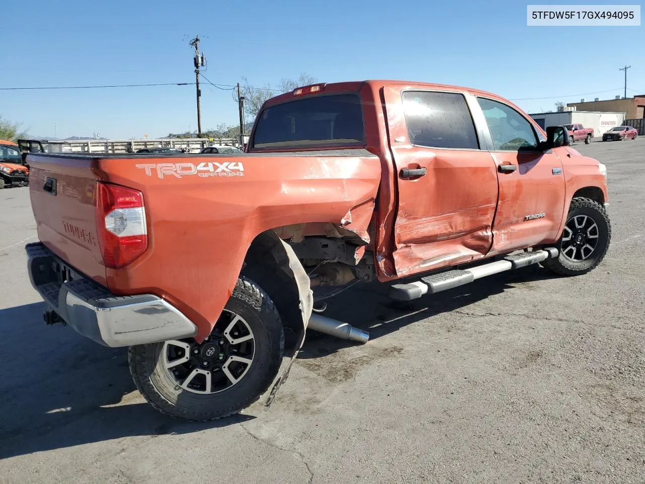 2016 Toyota Tundra Crewmax Sr5 VIN: 5TFDW5F17GX494095 Lot: 74724984