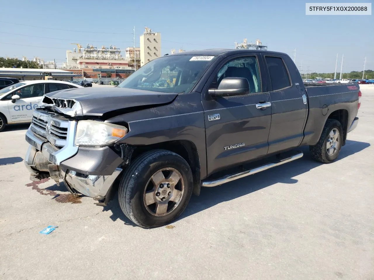 2016 Toyota Tundra Double Cab Sr VIN: 5TFRY5F1XGX200088 Lot: 75010504