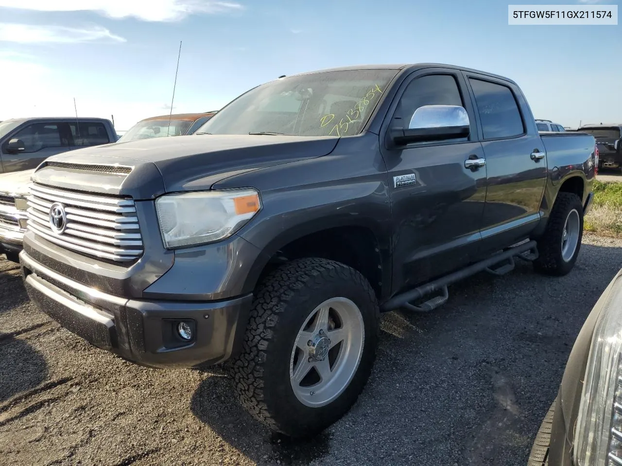 2016 Toyota Tundra Crewmax 1794 VIN: 5TFGW5F11GX211574 Lot: 75138854