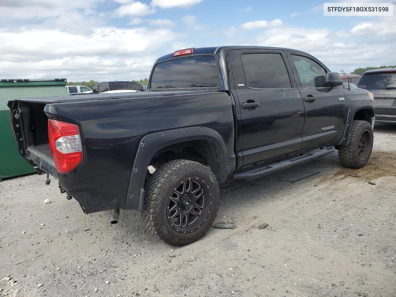 2016 Toyota Tundra Crewmax Sr5 VIN: 5TFDY5F18GX531598 Lot: 76362654