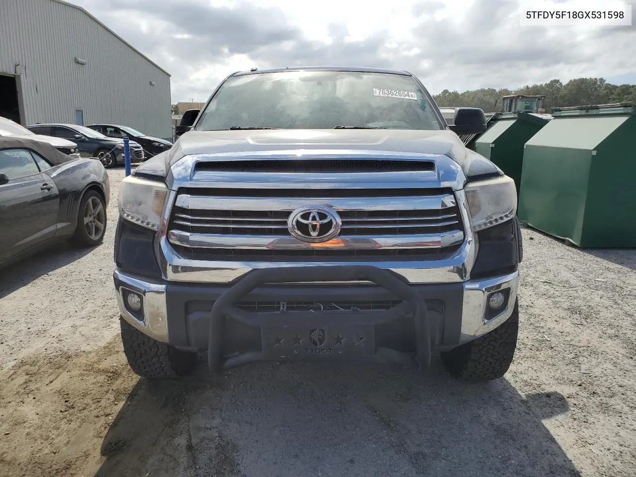 2016 Toyota Tundra Crewmax Sr5 VIN: 5TFDY5F18GX531598 Lot: 76362654