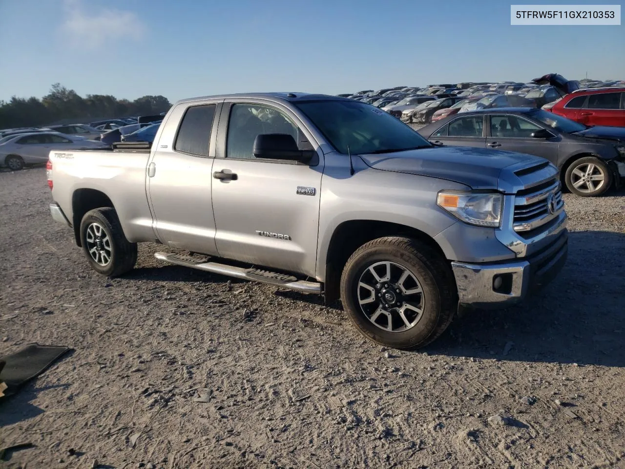 2016 Toyota Tundra Double Cab Sr VIN: 5TFRW5F11GX210353 Lot: 76610864