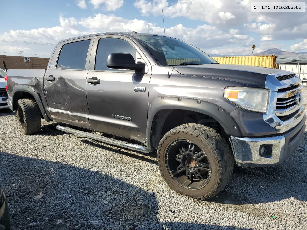 2016 Toyota Tundra Crewmax Sr5 VIN: 5TFEY5F1XGX205502 Lot: 76859784