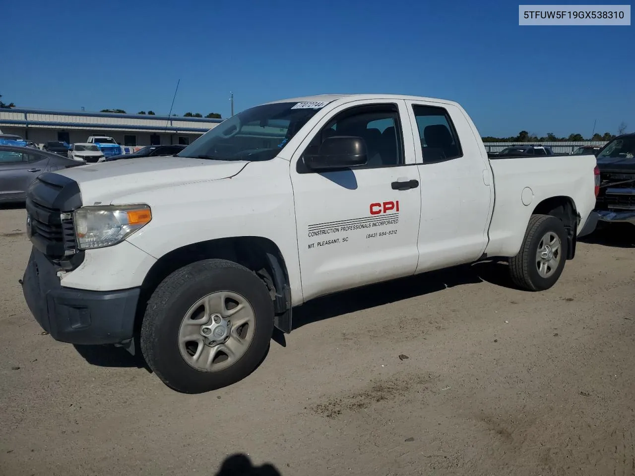 2016 Toyota Tundra Double Cab Sr VIN: 5TFUW5F19GX538310 Lot: 77072744