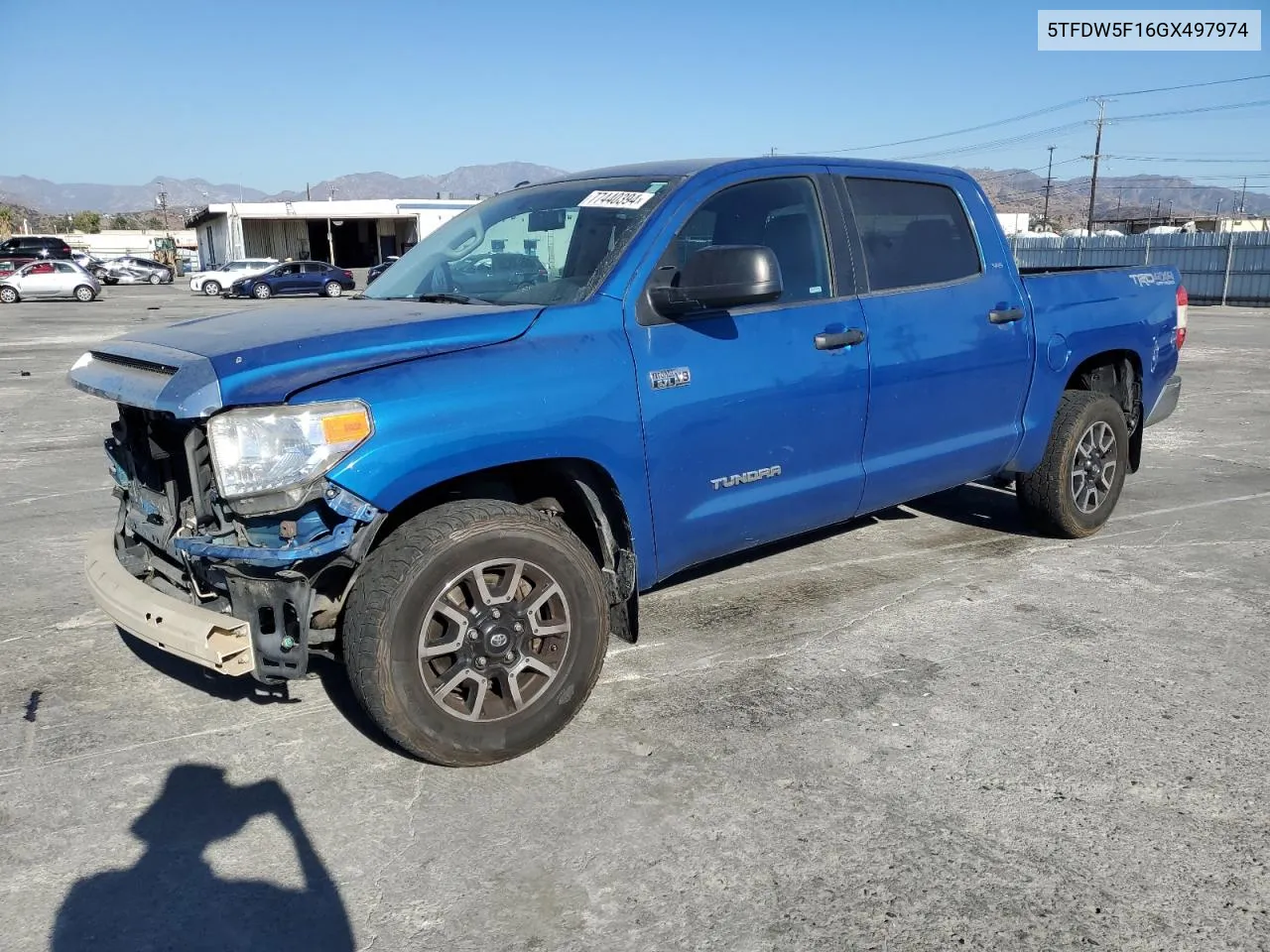 2016 Toyota Tundra Crewmax Sr5 VIN: 5TFDW5F16GX497974 Lot: 77440394