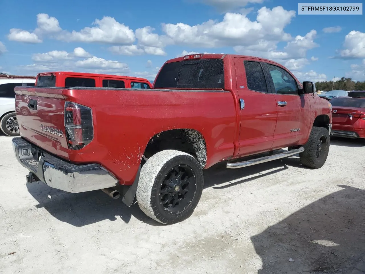 2016 Toyota Tundra Double Cab Sr VIN: 5TFRM5F18GX102799 Lot: 77982664