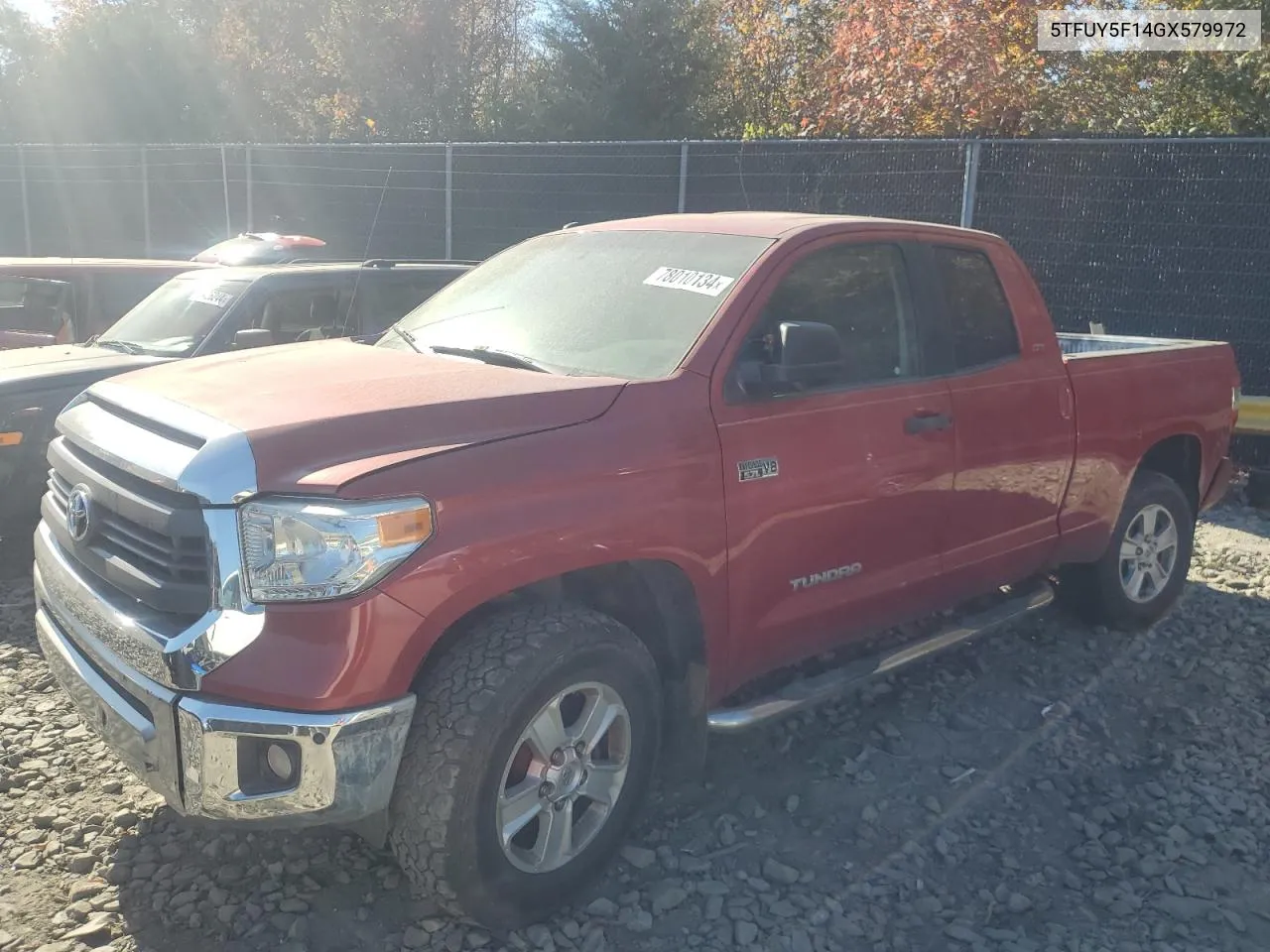 2016 Toyota Tundra Double Cab Sr VIN: 5TFUY5F14GX579972 Lot: 78010134