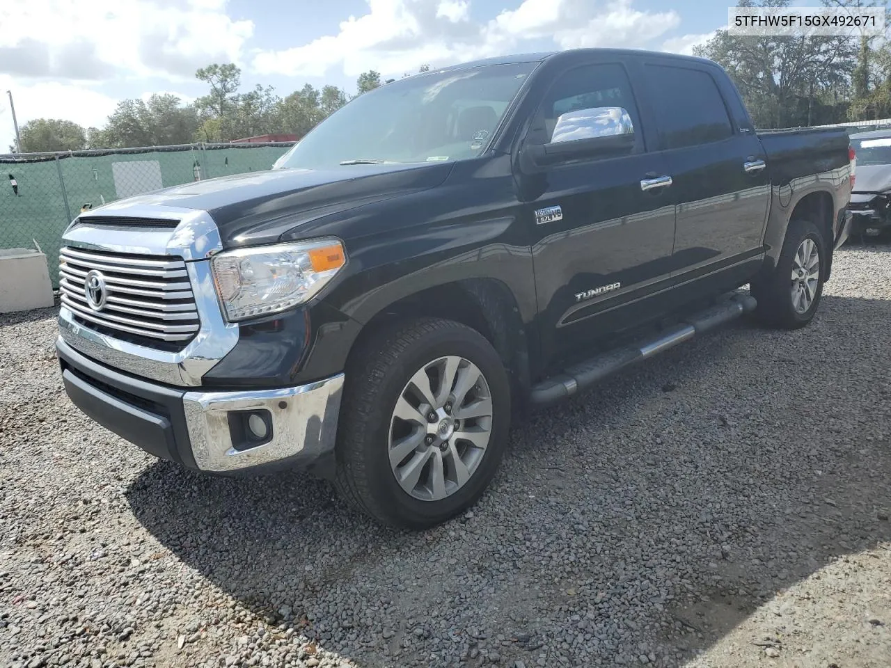 2016 Toyota Tundra Crewmax Limited VIN: 5TFHW5F15GX492671 Lot: 78051184