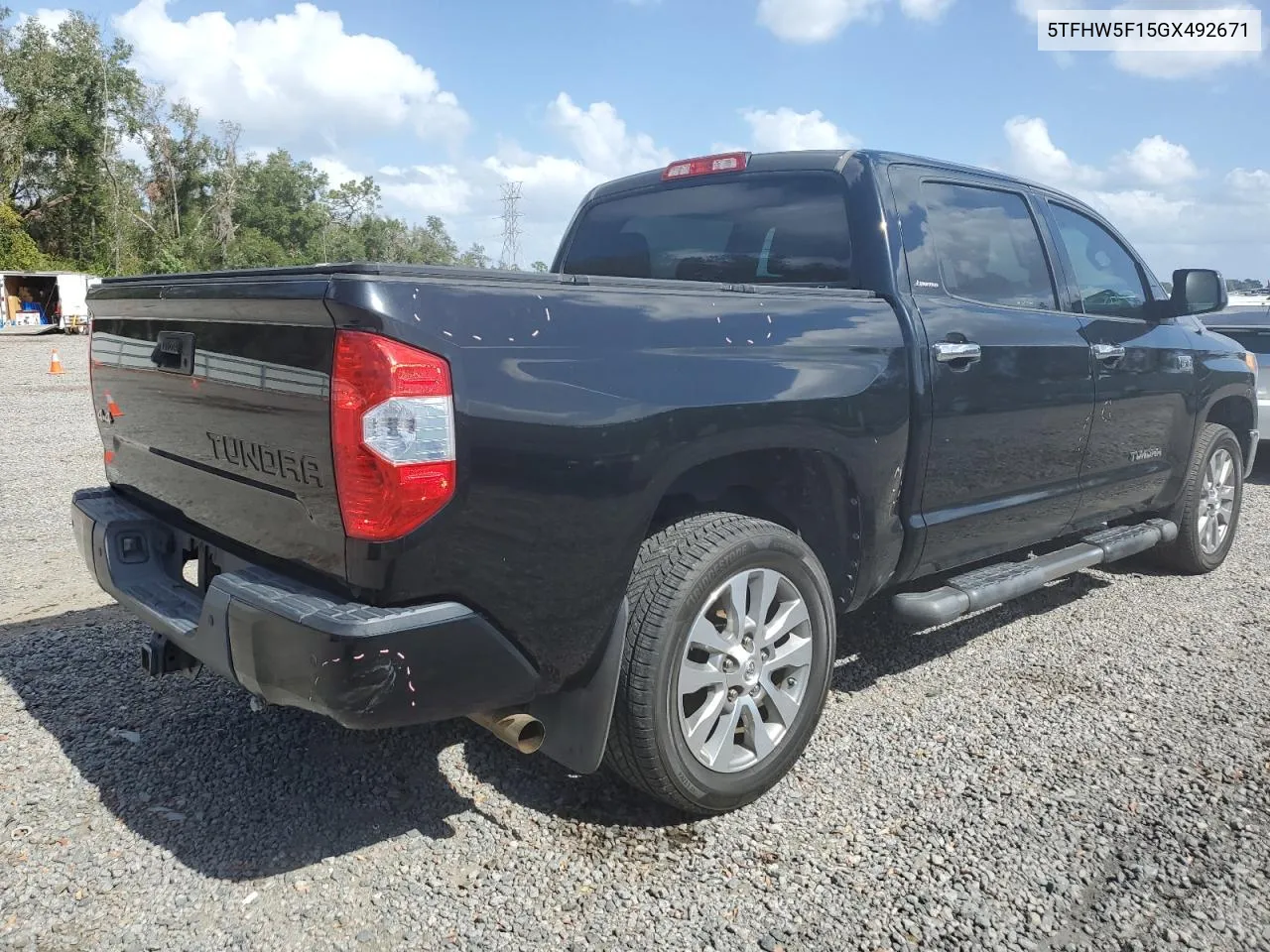 2016 Toyota Tundra Crewmax Limited VIN: 5TFHW5F15GX492671 Lot: 78051184