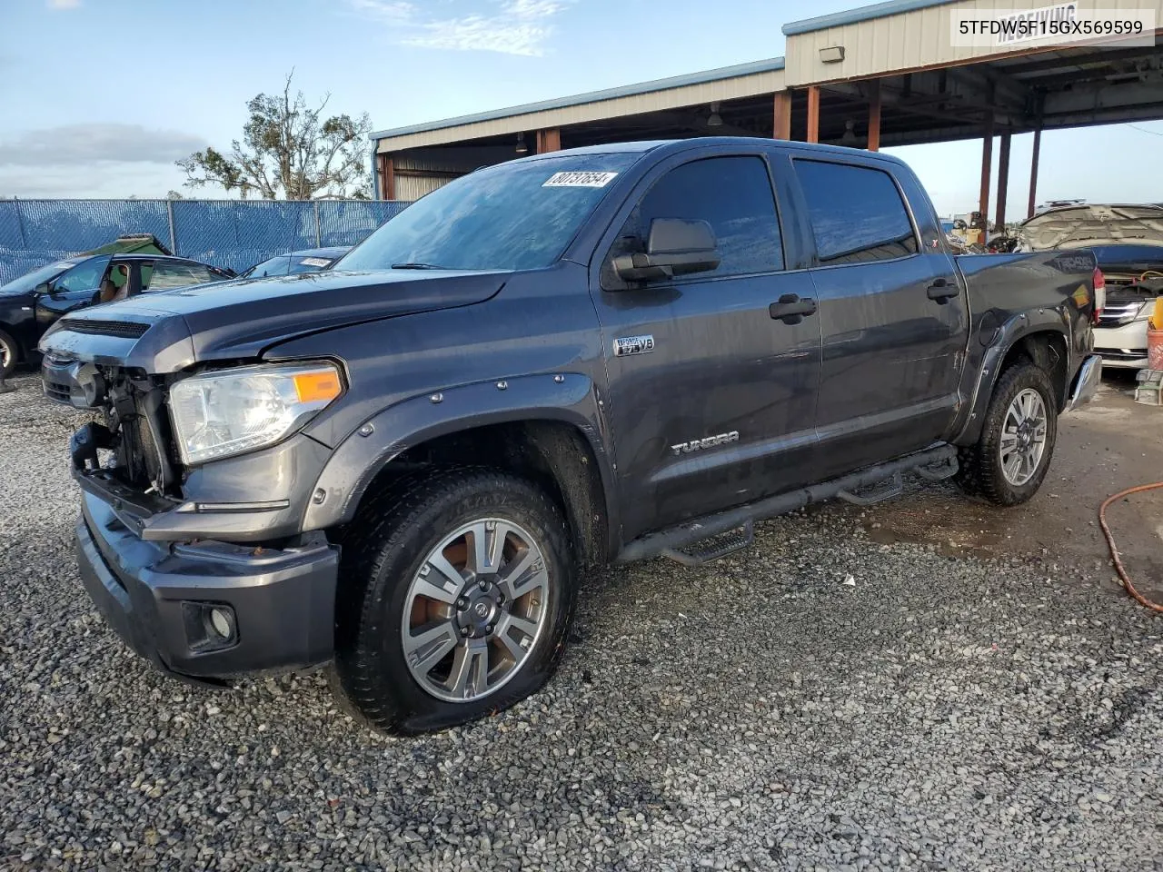 2016 Toyota Tundra Crewmax Sr5 VIN: 5TFDW5F15GX569599 Lot: 80737654