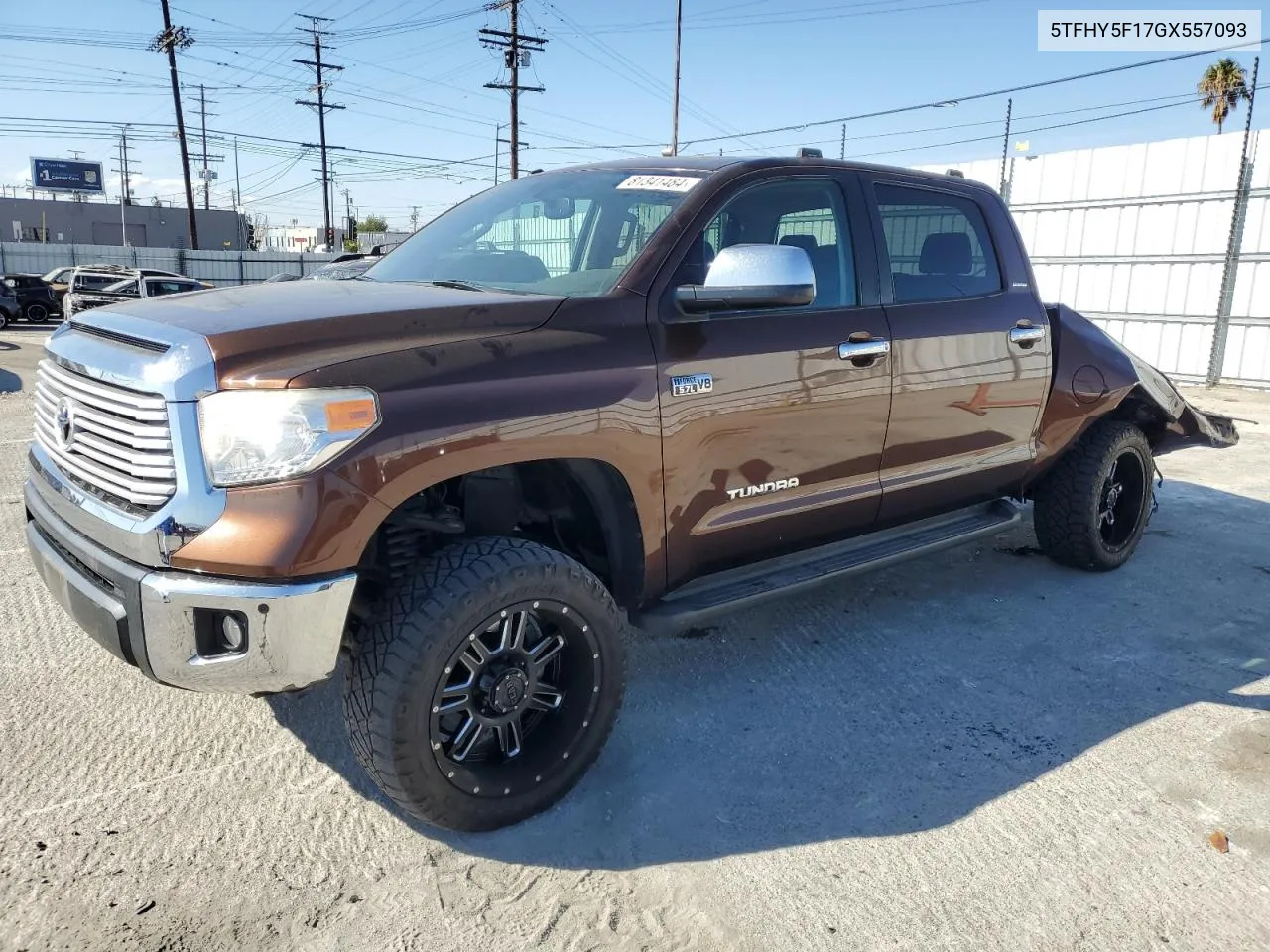 2016 Toyota Tundra Crewmax Limited VIN: 5TFHY5F17GX557093 Lot: 81341484