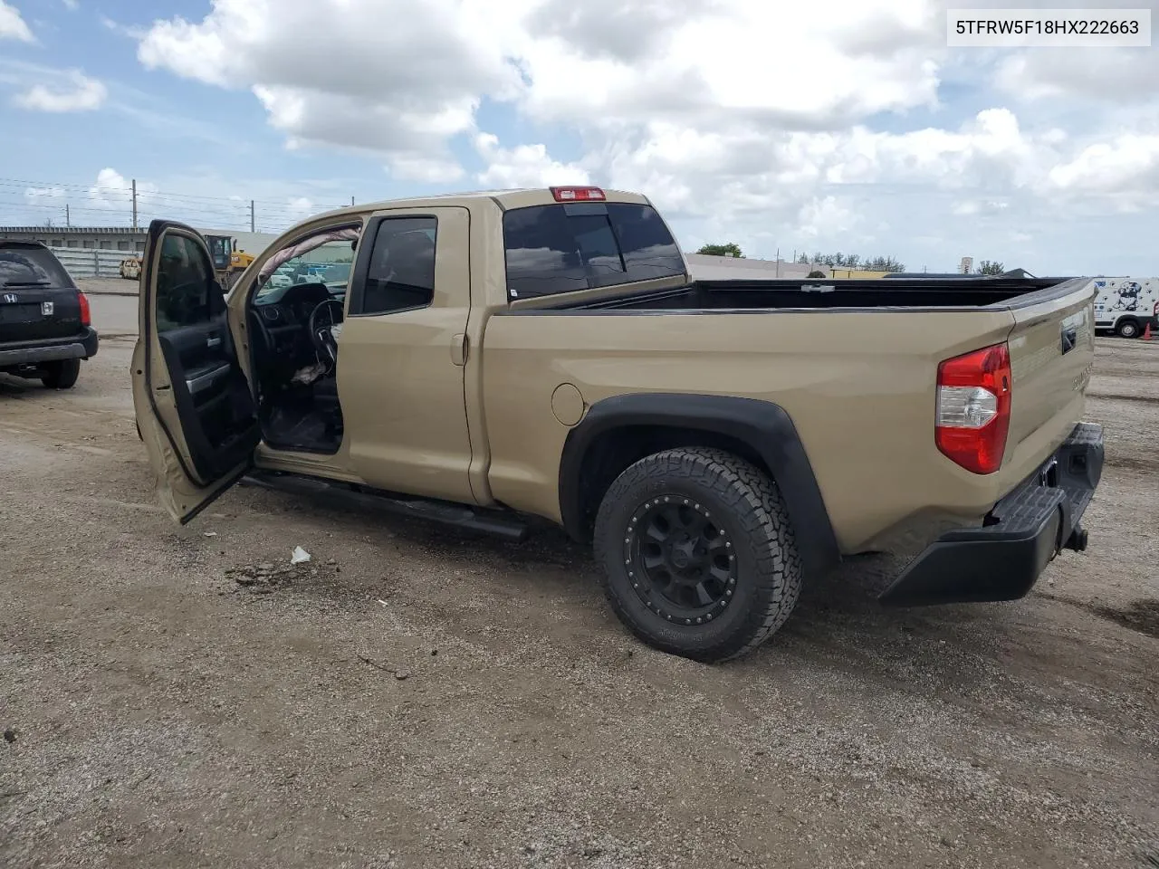 2017 Toyota Tundra Double Cab Sr/Sr5 VIN: 5TFRW5F18HX222663 Lot: 63209264