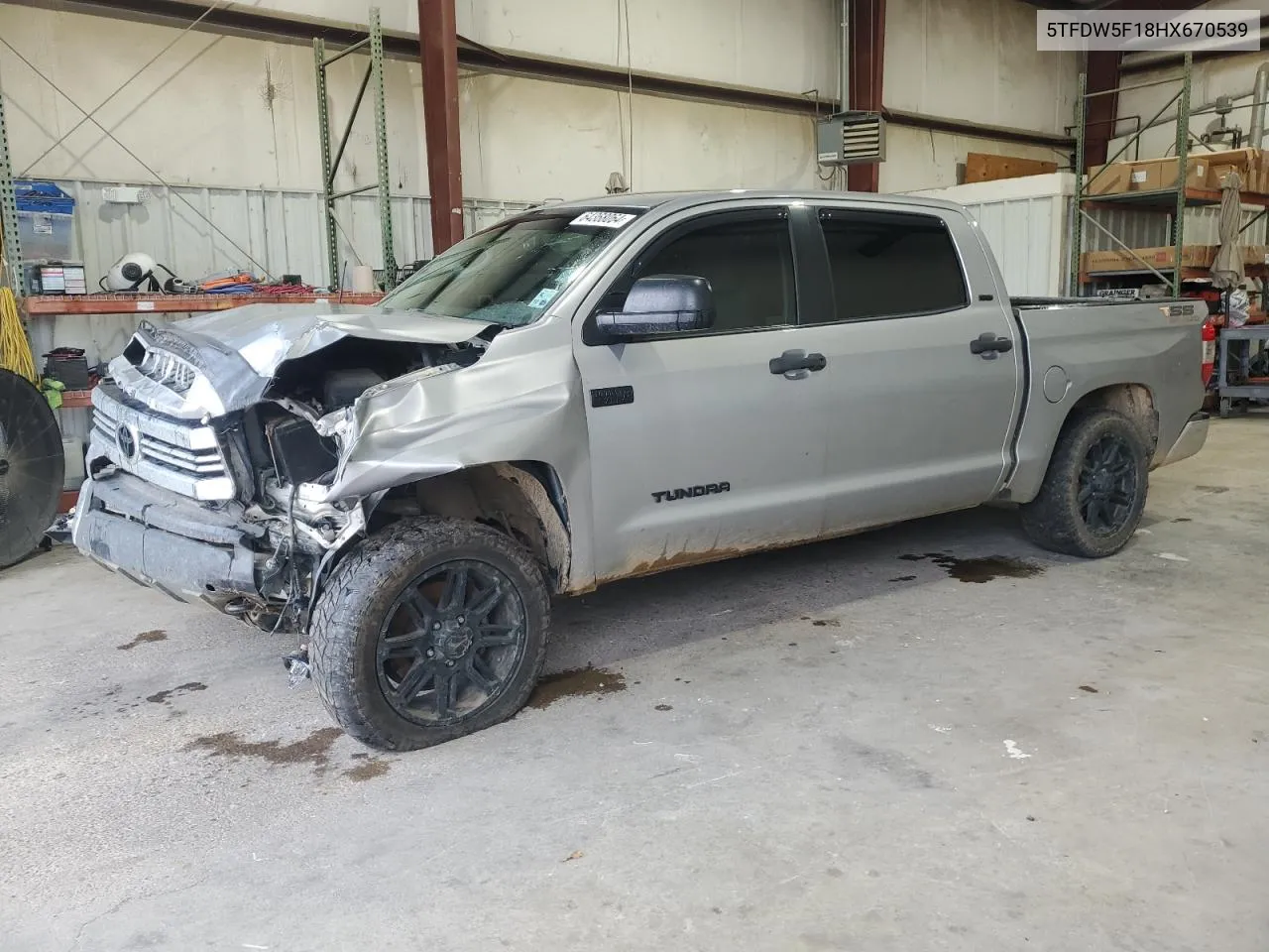 2017 Toyota Tundra Crewmax Sr5 VIN: 5TFDW5F18HX670539 Lot: 64368064