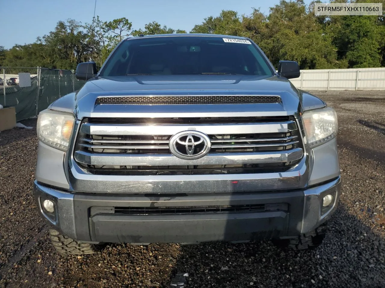 2017 Toyota Tundra Double Cab Sr VIN: 5TFRM5F1XHX110663 Lot: 72154034