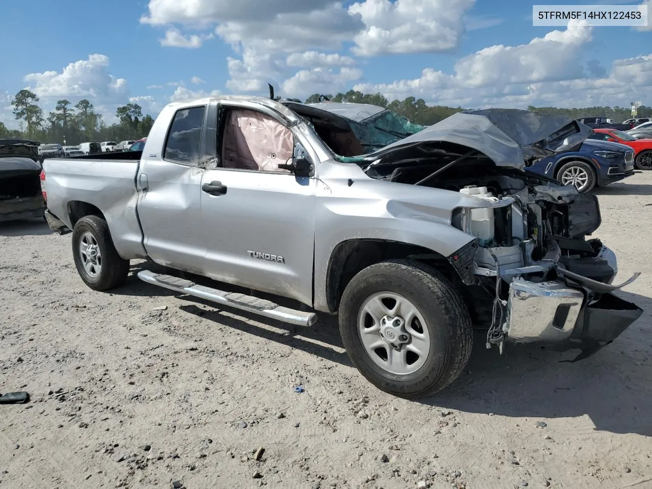 2017 Toyota Tundra Double Cab Sr VIN: 5TFRM5F14HX122453 Lot: 74624994