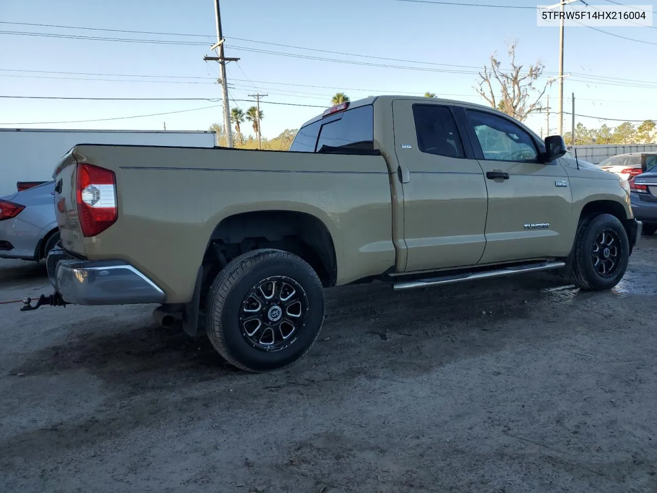 2017 Toyota Tundra Double Cab Sr VIN: 5TFRW5F14HX216004 Lot: 75476844