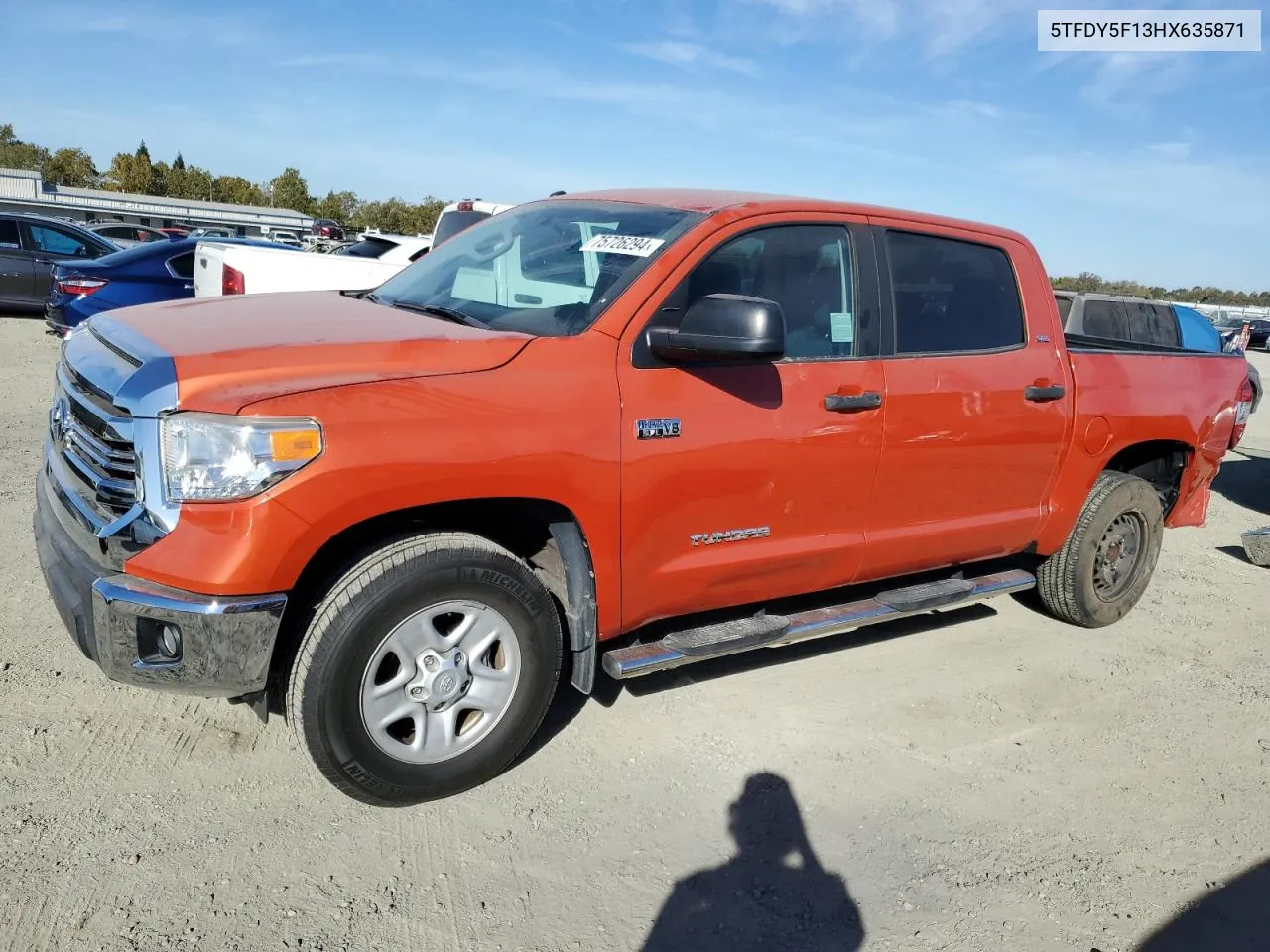 2017 Toyota Tundra Crewmax Sr5 VIN: 5TFDY5F13HX635871 Lot: 75726294