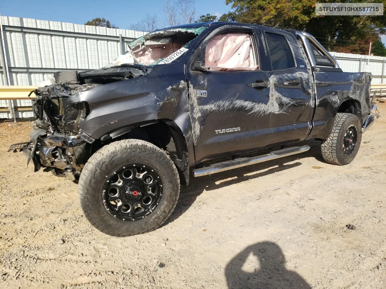 2017 Toyota Tundra Double Cab Sr VIN: 5TFUY5F10HX587715 Lot: 78507264