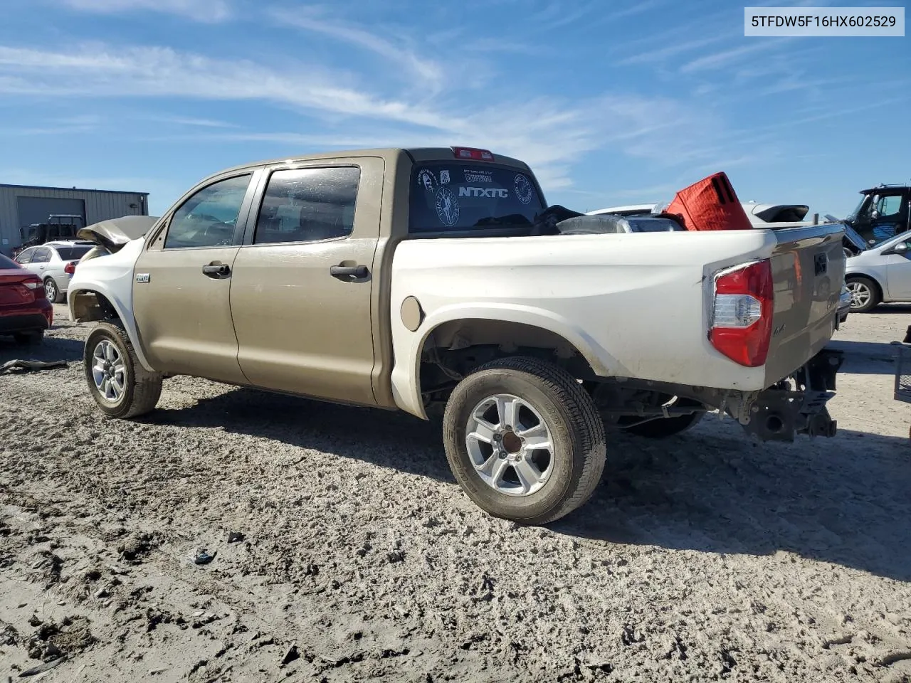 2017 Toyota Tundra Crewmax Sr5 VIN: 5TFDW5F16HX602529 Lot: 79959594