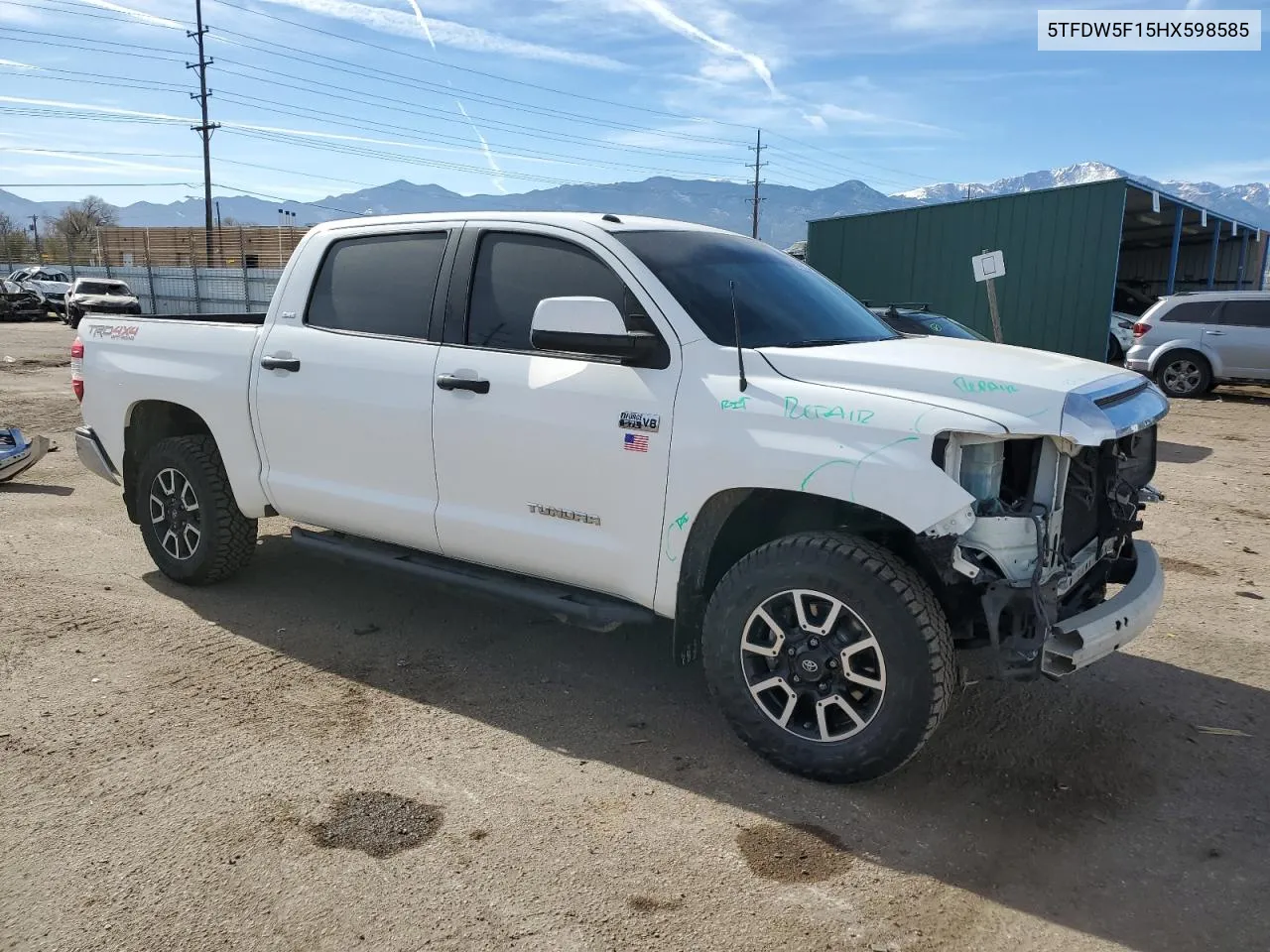 2017 Toyota Tundra Crewmax Sr5 VIN: 5TFDW5F15HX598585 Lot: 81491374