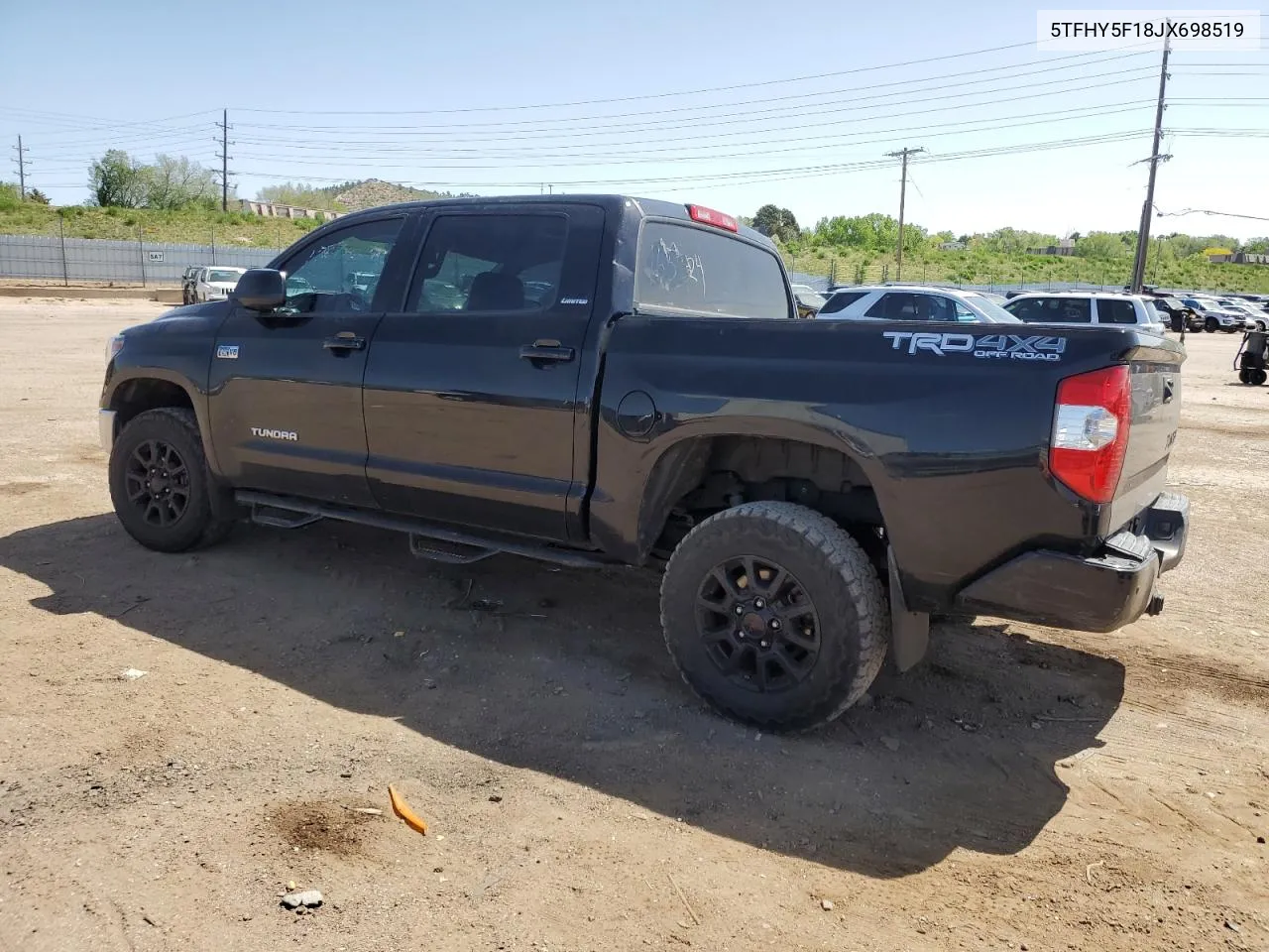 2018 Toyota Tundra Crewmax Limited VIN: 5TFHY5F18JX698519 Lot: 56123514