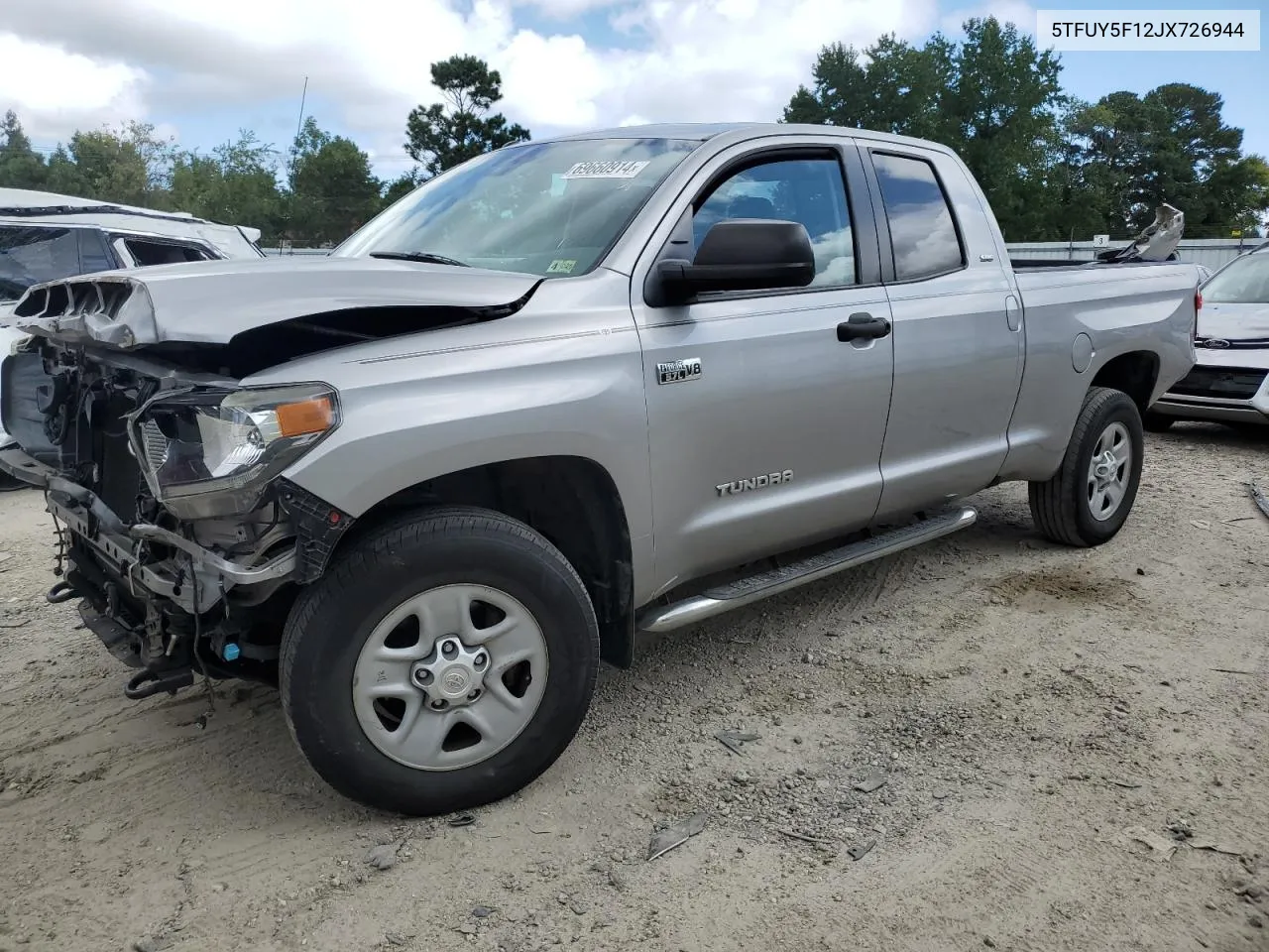 2018 Toyota Tundra Double Cab Sr VIN: 5TFUY5F12JX726944 Lot: 69660914