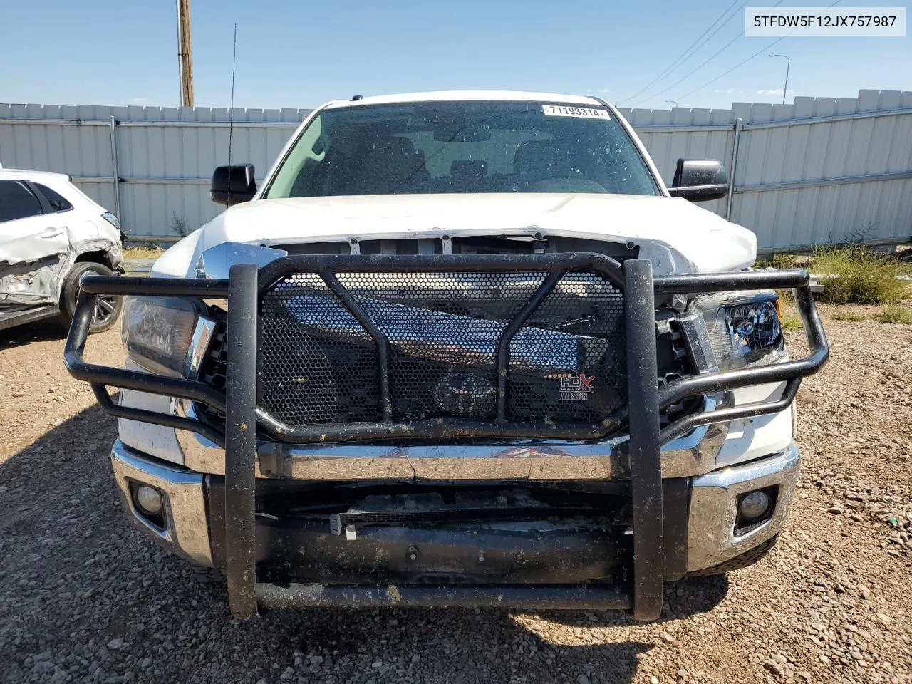 2018 Toyota Tundra Crewmax Sr5 VIN: 5TFDW5F12JX757987 Lot: 71193314