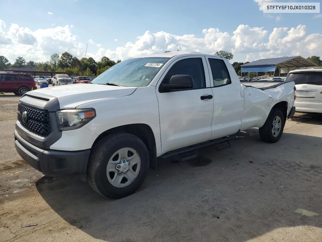 2018 Toyota Tundra Double Cab Sr VIN: 5TFTY5F10JX010328 Lot: 72822784