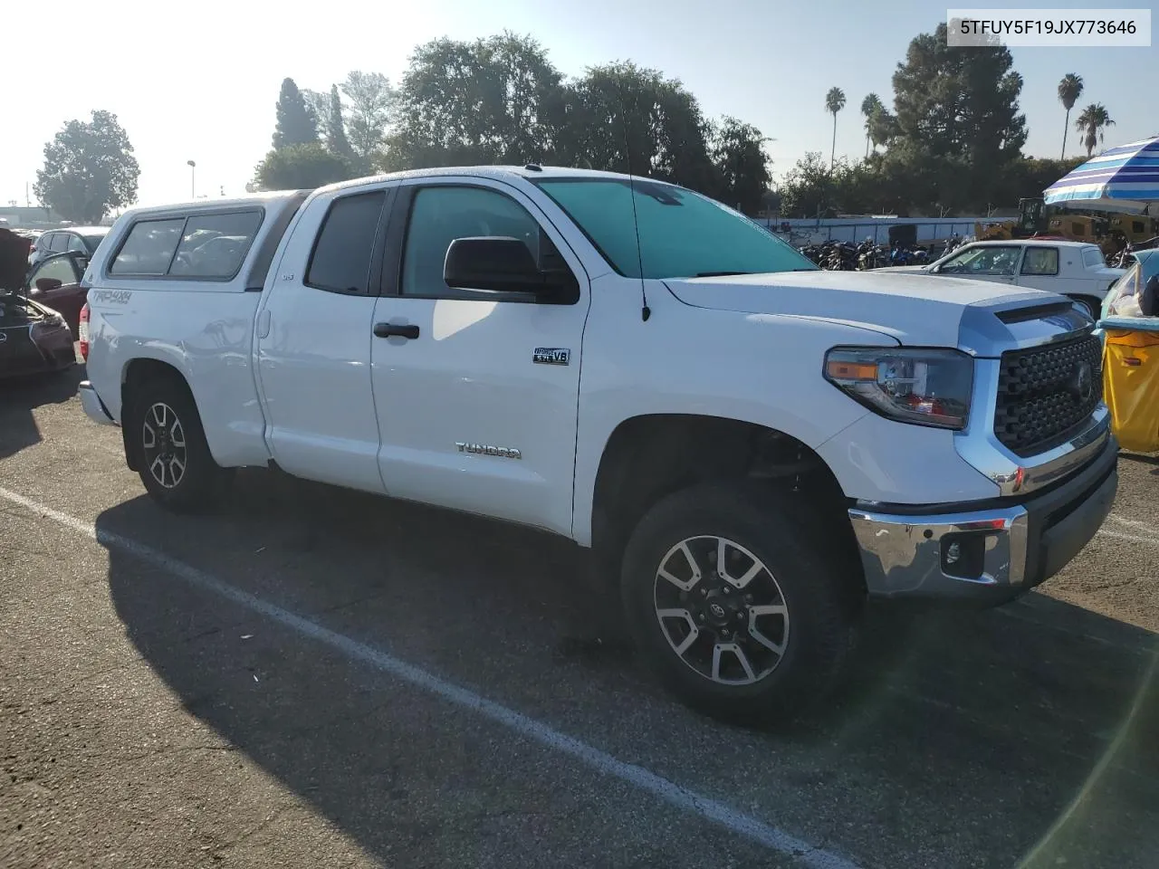 2018 Toyota Tundra Double Cab Sr VIN: 5TFUY5F19JX773646 Lot: 73052104