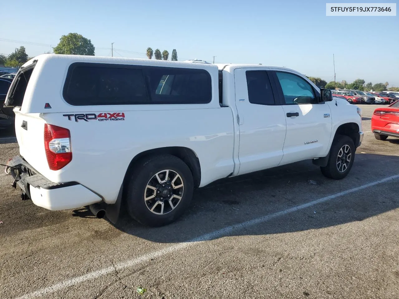 2018 Toyota Tundra Double Cab Sr VIN: 5TFUY5F19JX773646 Lot: 73698504