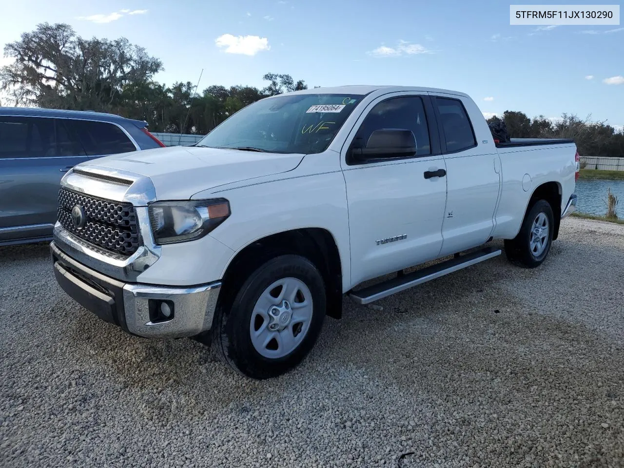 2018 Toyota Tundra Double Cab Sr VIN: 5TFRM5F11JX130290 Lot: 74195064