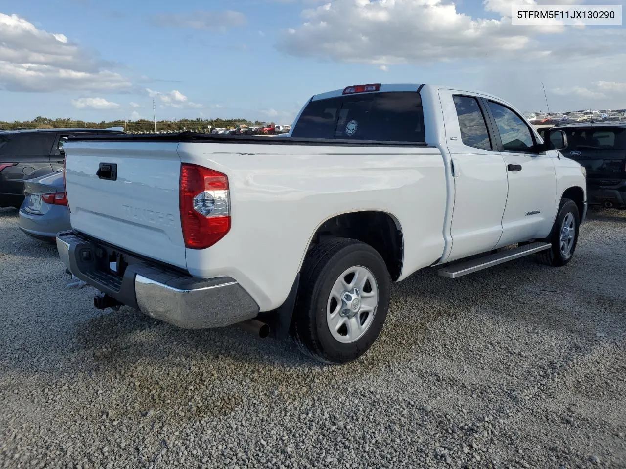 2018 Toyota Tundra Double Cab Sr VIN: 5TFRM5F11JX130290 Lot: 74195064