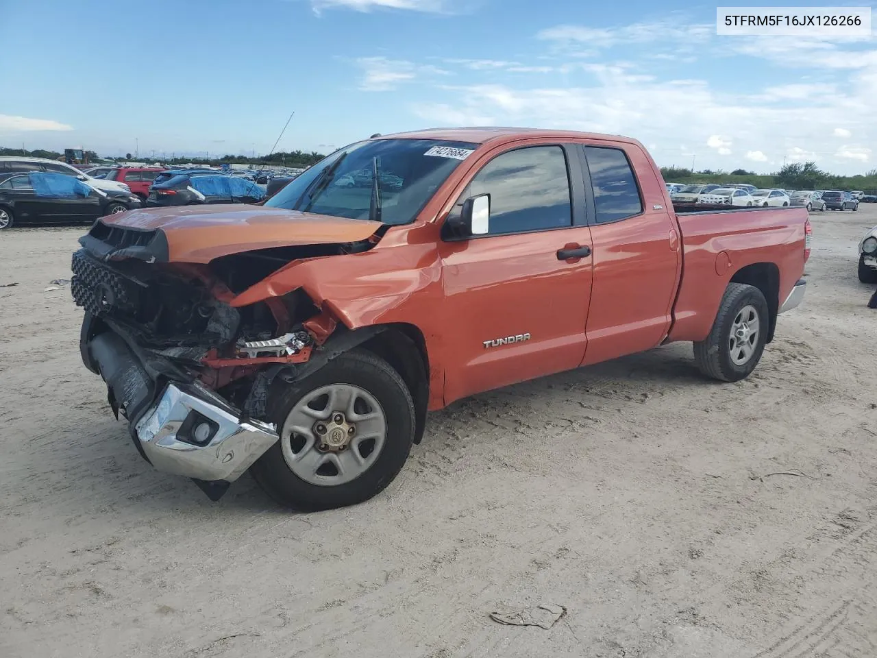 2018 Toyota Tundra Double Cab Sr VIN: 5TFRM5F16JX126266 Lot: 74276684