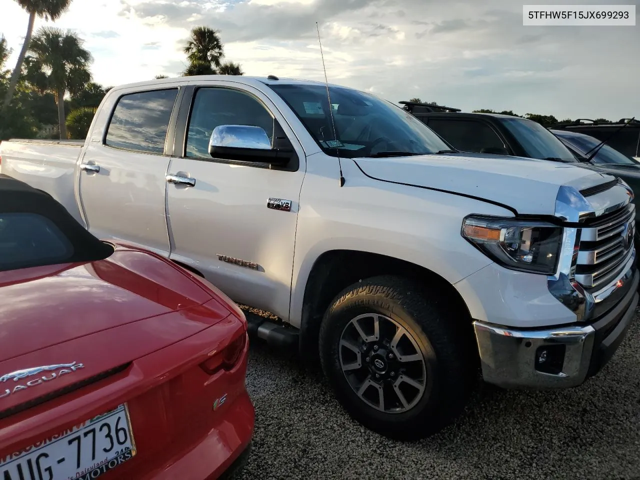 2018 Toyota Tundra Crewmax Limited VIN: 5TFHW5F15JX699293 Lot: 74383754