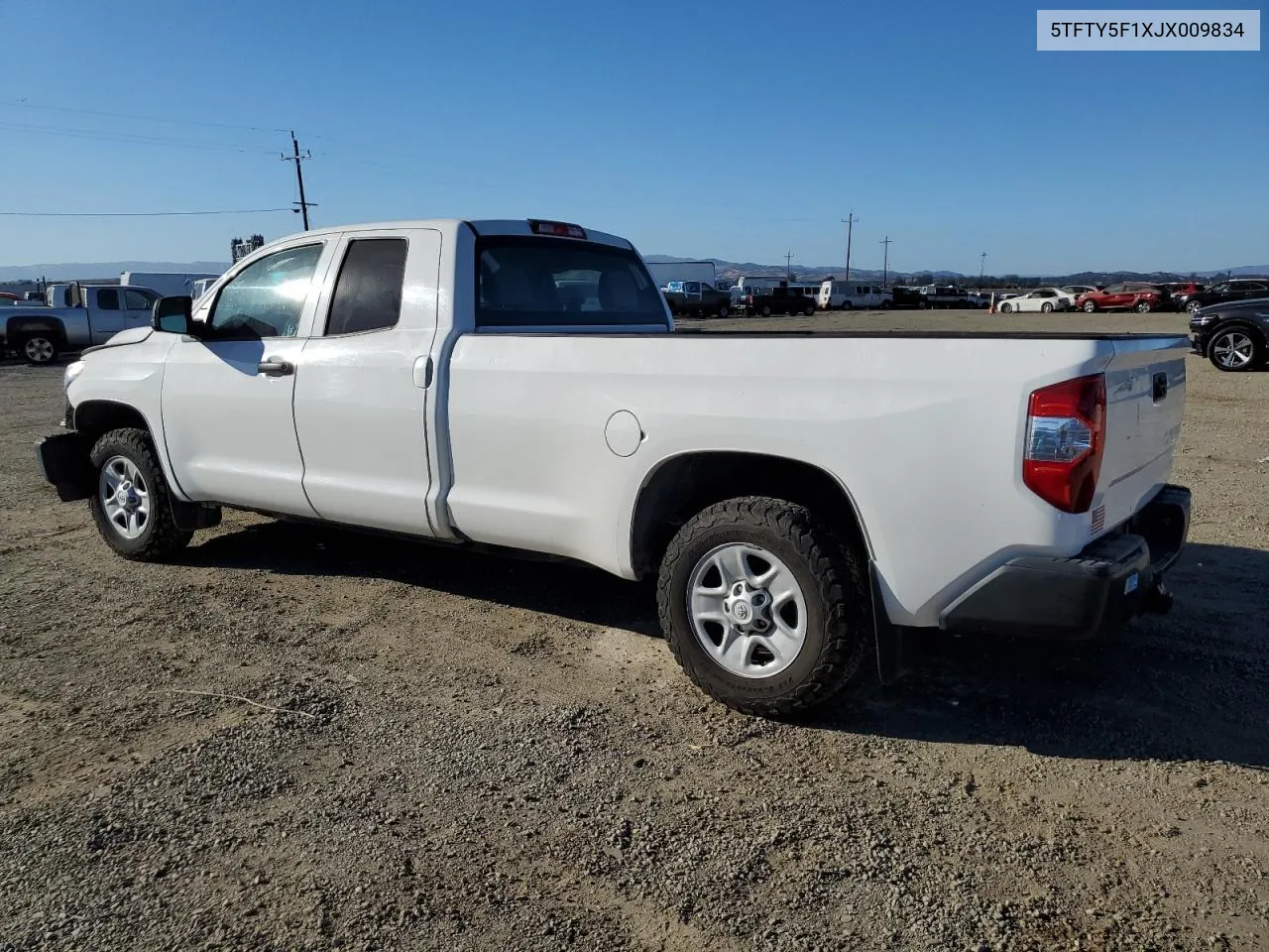 2018 Toyota Tundra Double Cab Sr VIN: 5TFTY5F1XJX009834 Lot: 74633534