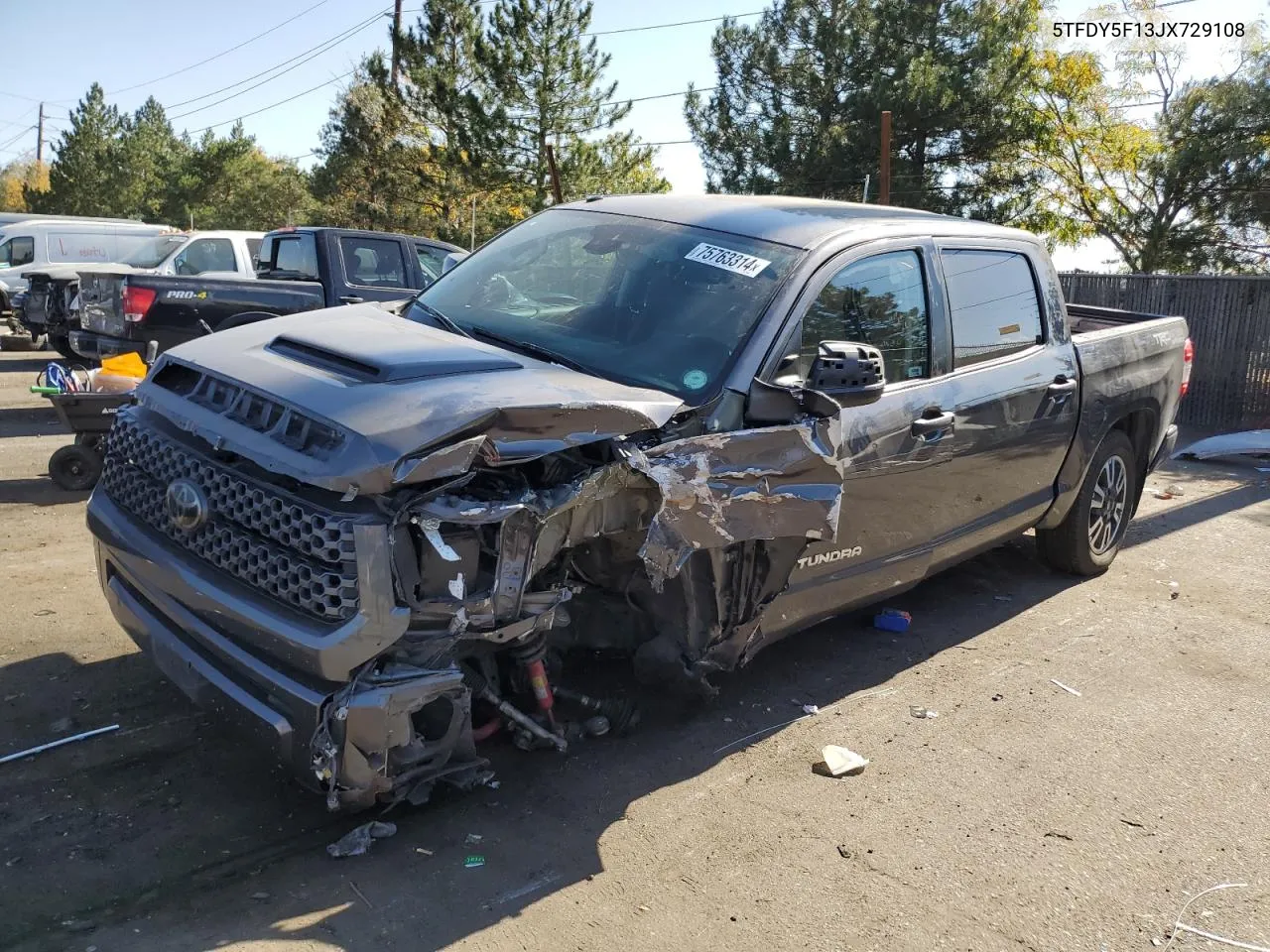 2018 Toyota Tundra Crewmax Sr5 VIN: 5TFDY5F13JX729108 Lot: 75763314