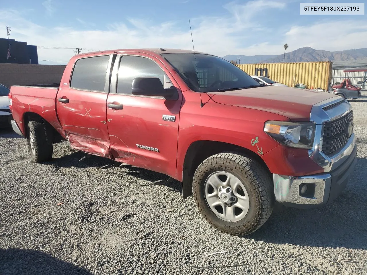 2018 Toyota Tundra Crewmax Sr5 VIN: 5TFEY5F18JX237193 Lot: 75767044