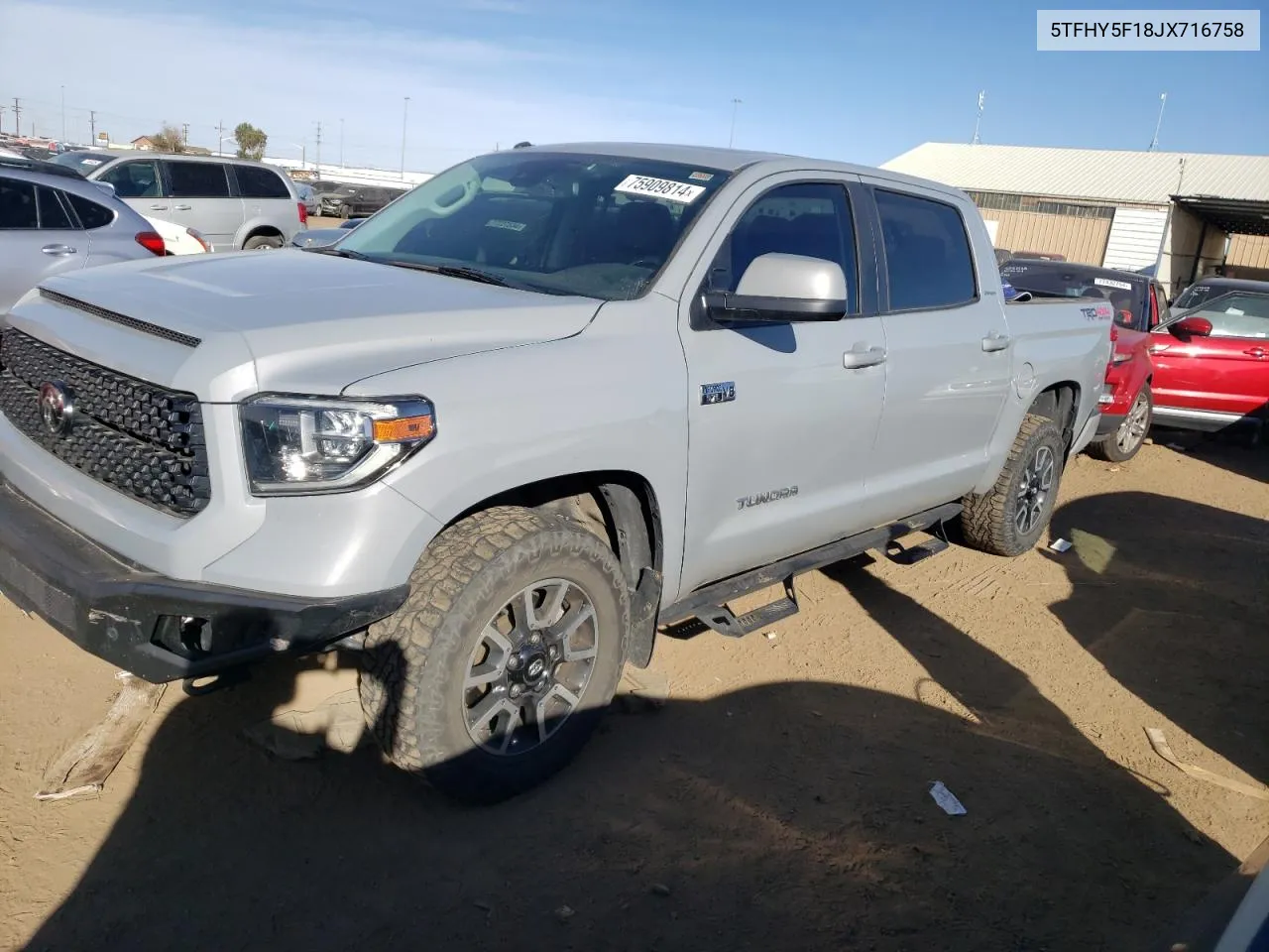 2018 Toyota Tundra Crewmax Limited VIN: 5TFHY5F18JX716758 Lot: 75909814