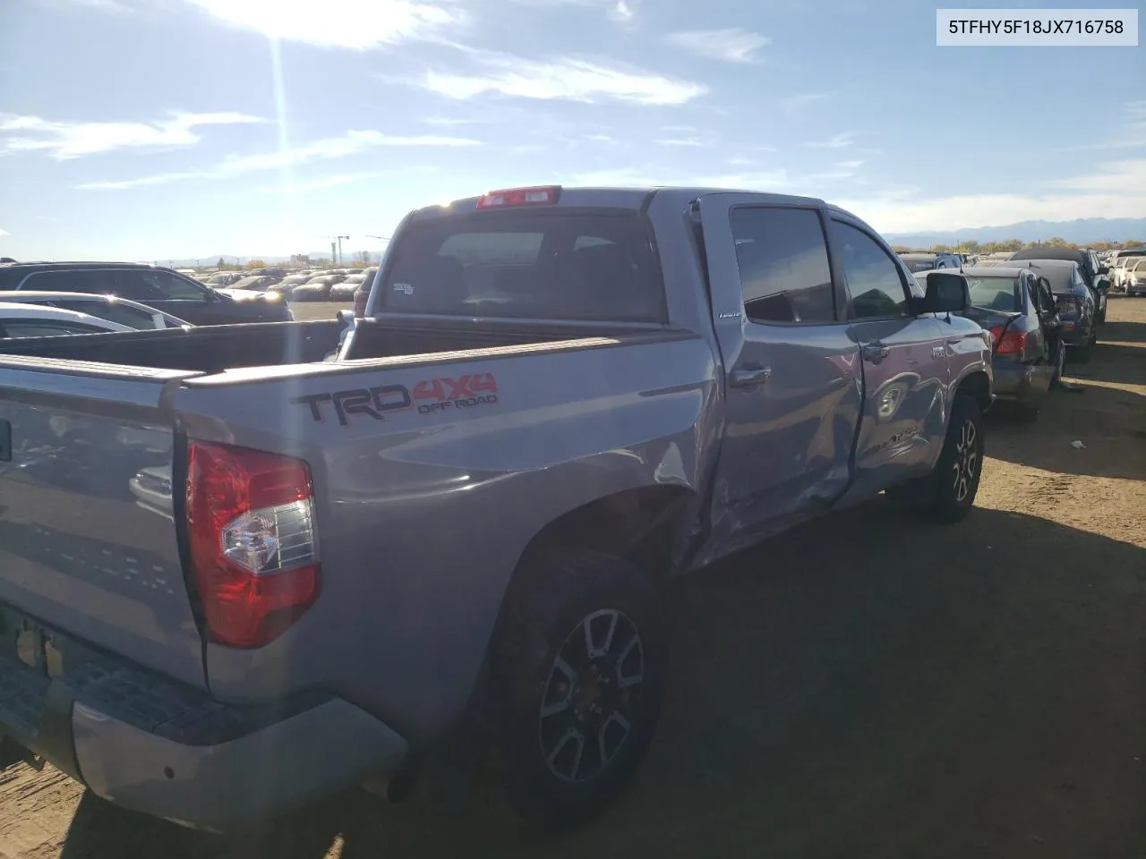 2018 Toyota Tundra Crewmax Limited VIN: 5TFHY5F18JX716758 Lot: 75909814