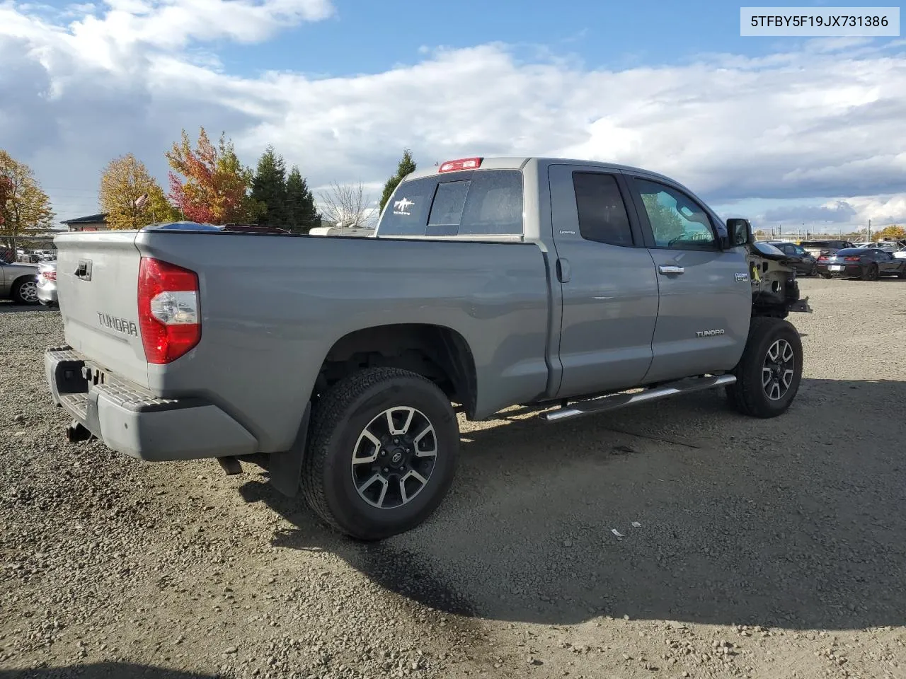 2018 Toyota Tundra Double Cab Limited VIN: 5TFBY5F19JX731386 Lot: 75946634