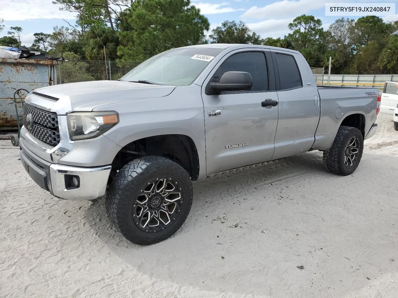 2018 Toyota Tundra Double Cab Sr VIN: 5TFRY5F19JX240847 Lot: 76445654