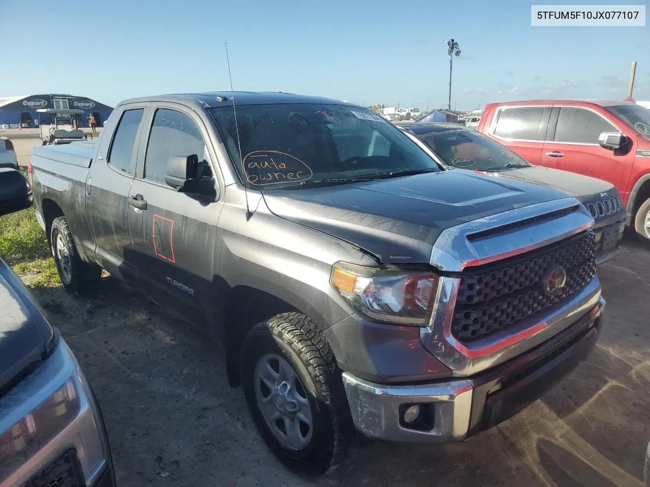 2018 Toyota Tundra Double Cab Sr VIN: 5TFUM5F10JX077107 Lot: 76517384